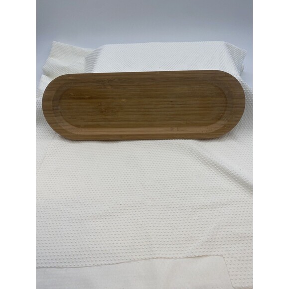 The Pampered Chef 15" Bamboo Wooden Cracker Tray 2247 Server Platter Plate Plank - Picture 2 of 7